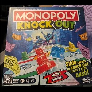 4 games new; monopoly knockout, treasure hunt, life dream meltdown, donut dash